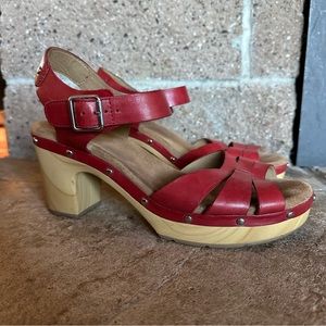 Clarks Red Sandals Heels